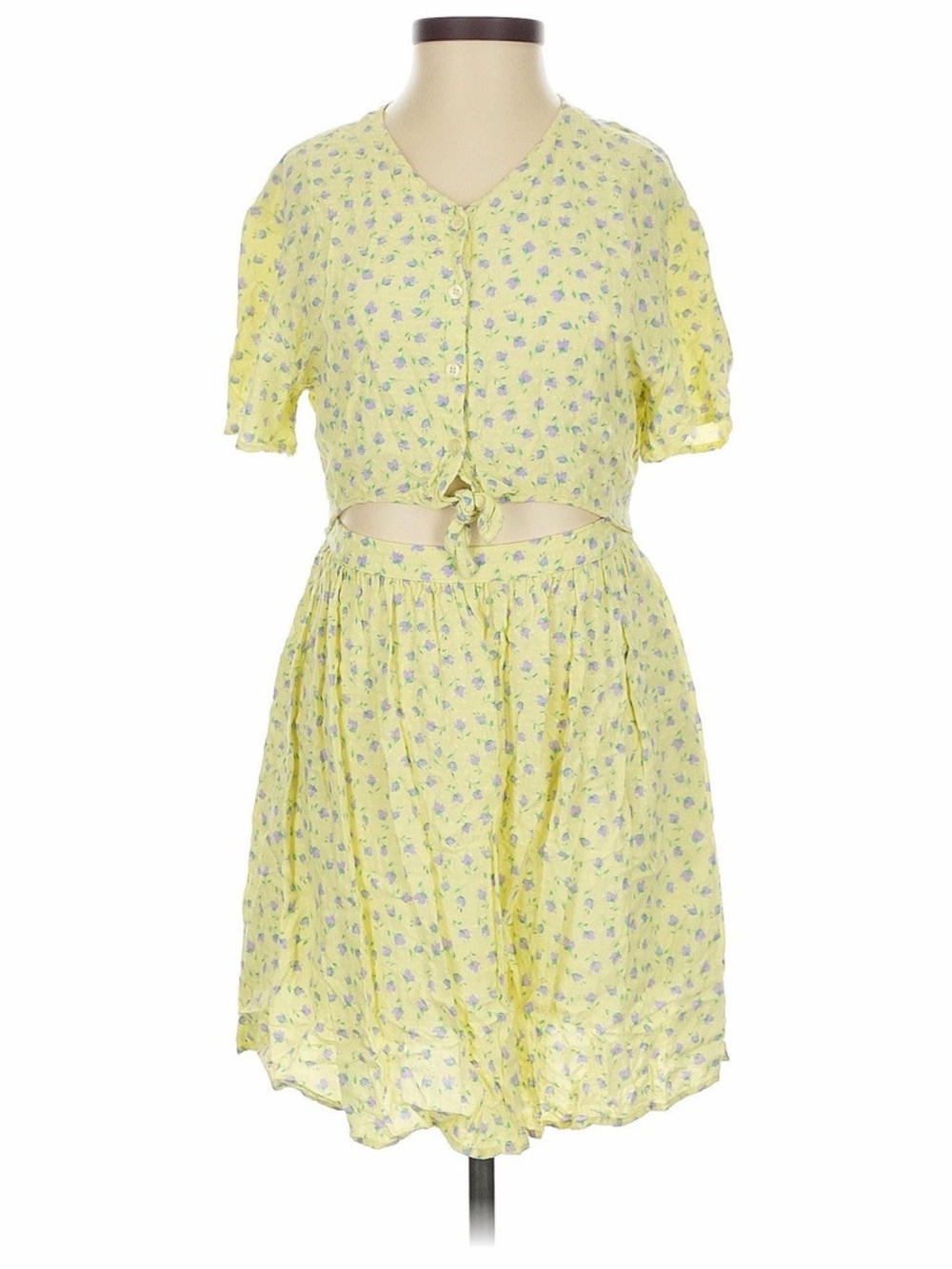 Zara Girls 12-13 Yellow Floral Dress